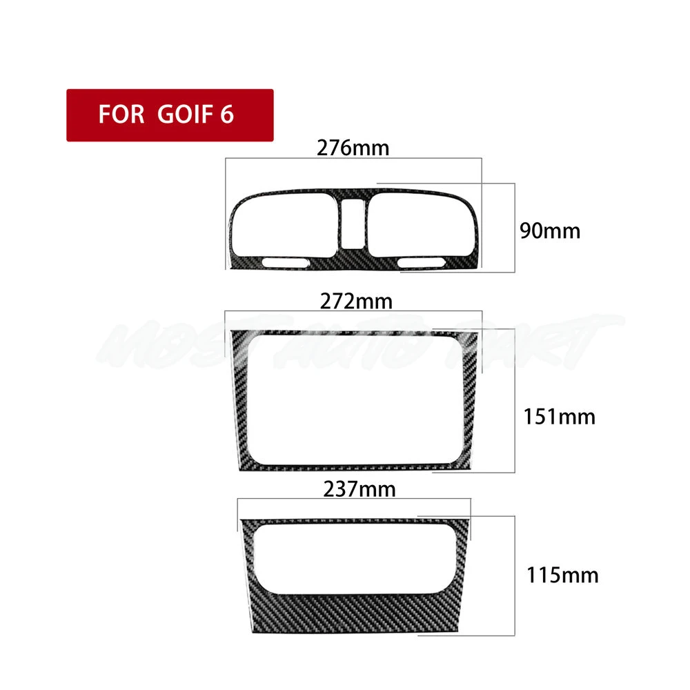 Carbon Fiber Interior Accessories Kit Cover Trim For Volkswagen VW Golf 6 MK6 GTI 2008-2012 13pcs Interior Whole Kit