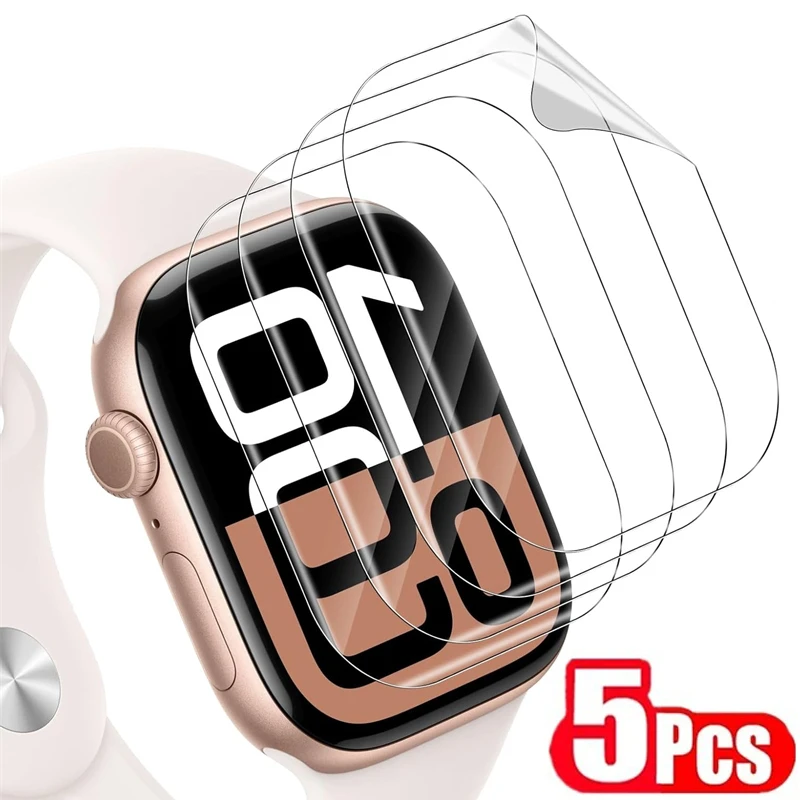 

5PCS Hydrogel Film for Apple Watch 5 6 SE 40MM 44MM 42 38 Screen Protector Apple Watch Ultra 49MM 7 8 9 41MM 45MM 10/11 42/46MM