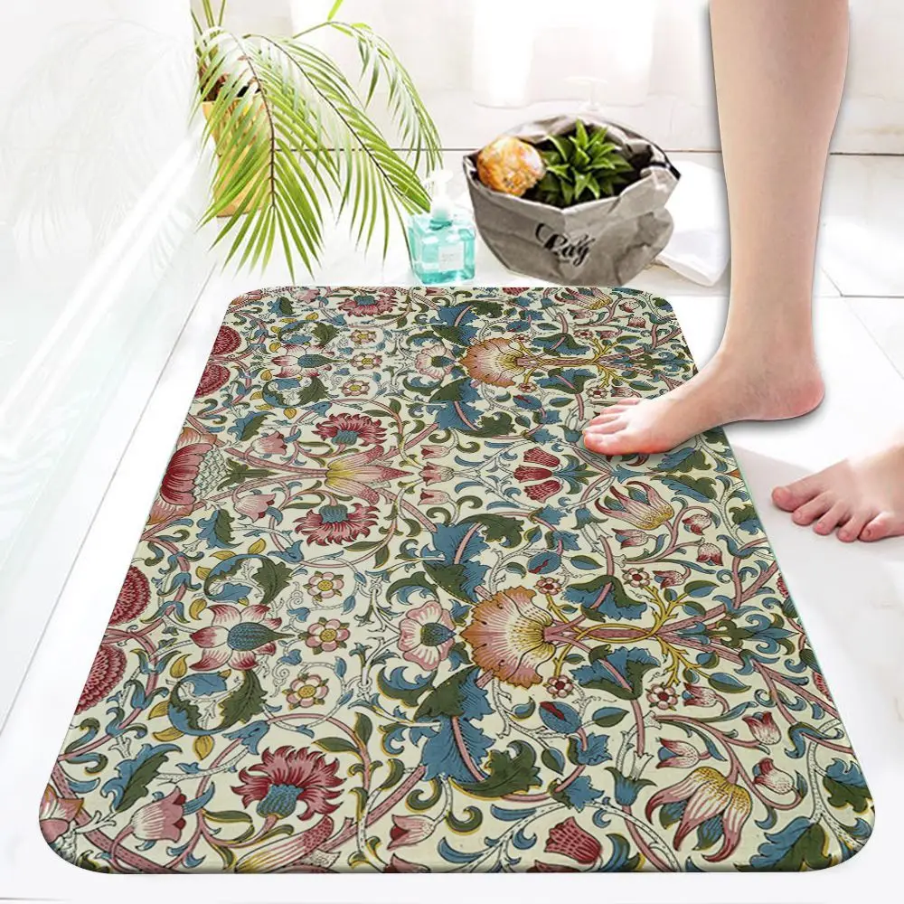 William Morris Strawberry Floor Carpet Non-Slip Laundry Room Mat Laundry Decor Balcony Child Living Room Doormat Area Rug