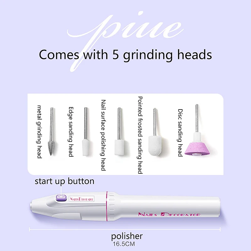 5-in-1 Professional Electric Nail Drill Set Manicure Pedicure Kit Electric Nail File Grinder for Personal Grooming