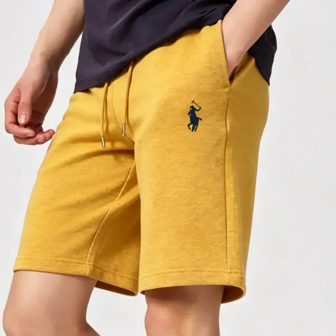 100% reine Baumwolle, hochwertige Marken-Herrenshorts, Sommermode, Pony-Stickerei, Paul, atmungsaktive Freizeithose, Strandhose, Sporthose – Detail 10