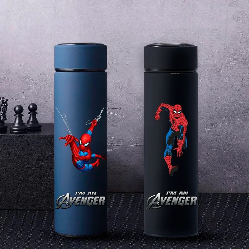 500ML Spider Man Cartoon Vacuum Insulated Water Bottle Portable Leak Proof Insulated Cup Student Sports Leak Proof Water Bottle