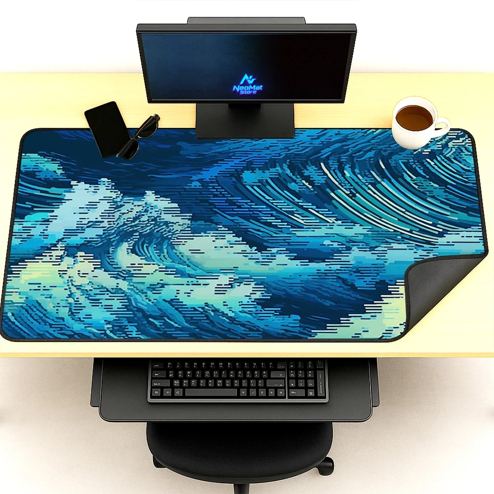 Ocean Mouse Pad Large Gaming Mat Gradient Mousemat 140x60 XXXL Extended Playmat Mousepad Desk Accessories Keyboard Mat