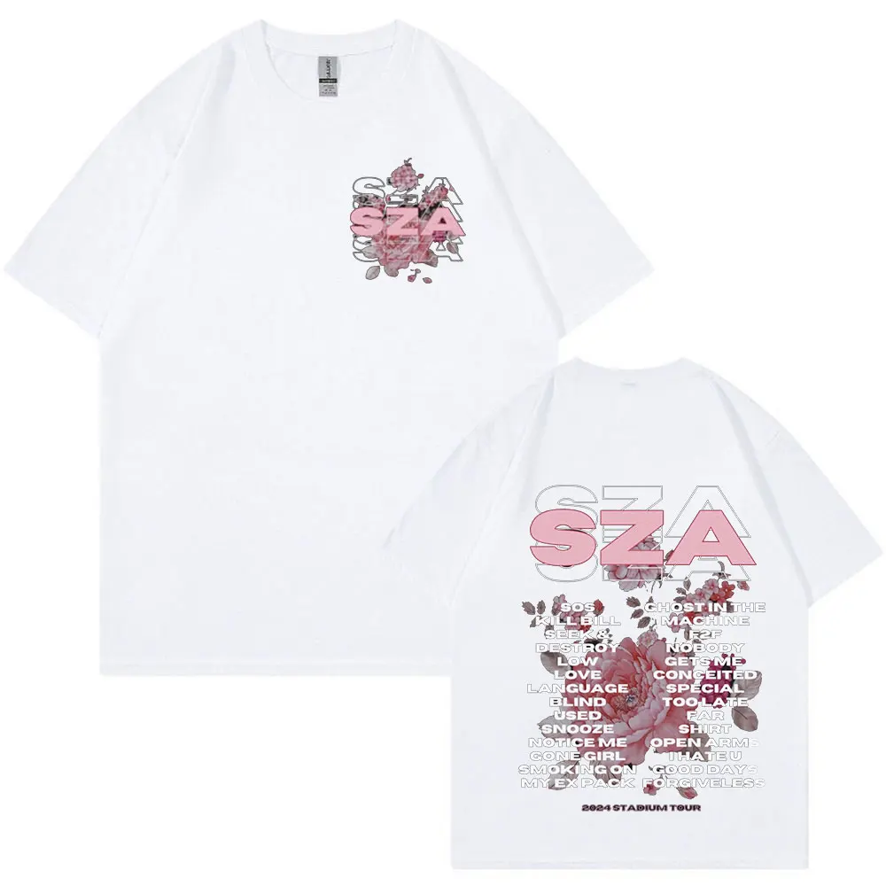 Rapper SZA SOS Australia Tour T Shirt Men Women Fashion Vintage Hip Hop Harajuku T-shirts Casual Cotton Loose T Shirts Fans Gift