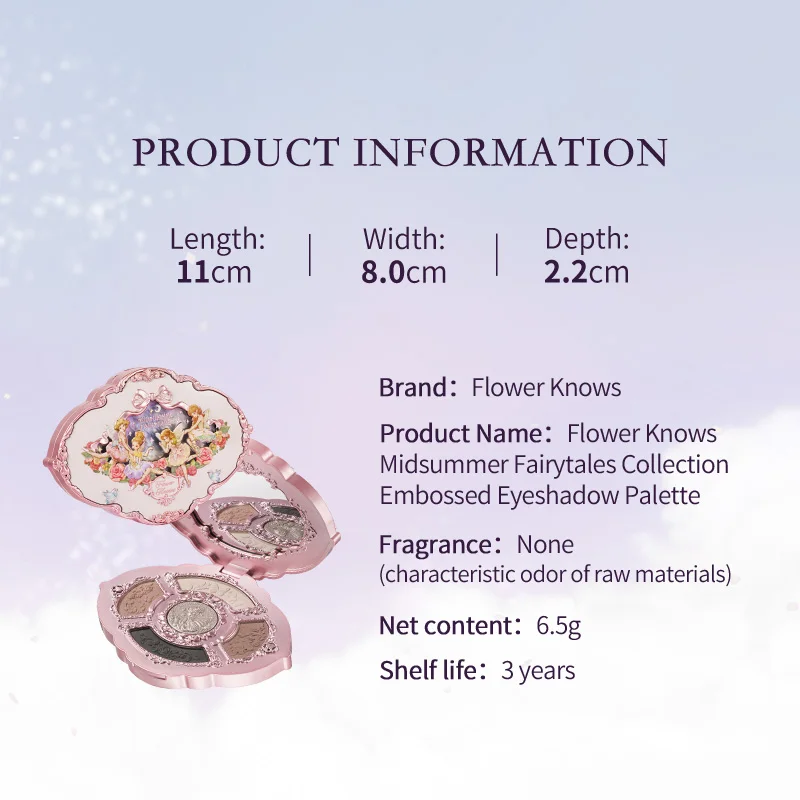 Makeup Eye Shadows Flower Knows Midsummer Fairytales Collection Geprägte matte Glitzer-Lidschatten-Palette Hochpigmentiertes Make-up