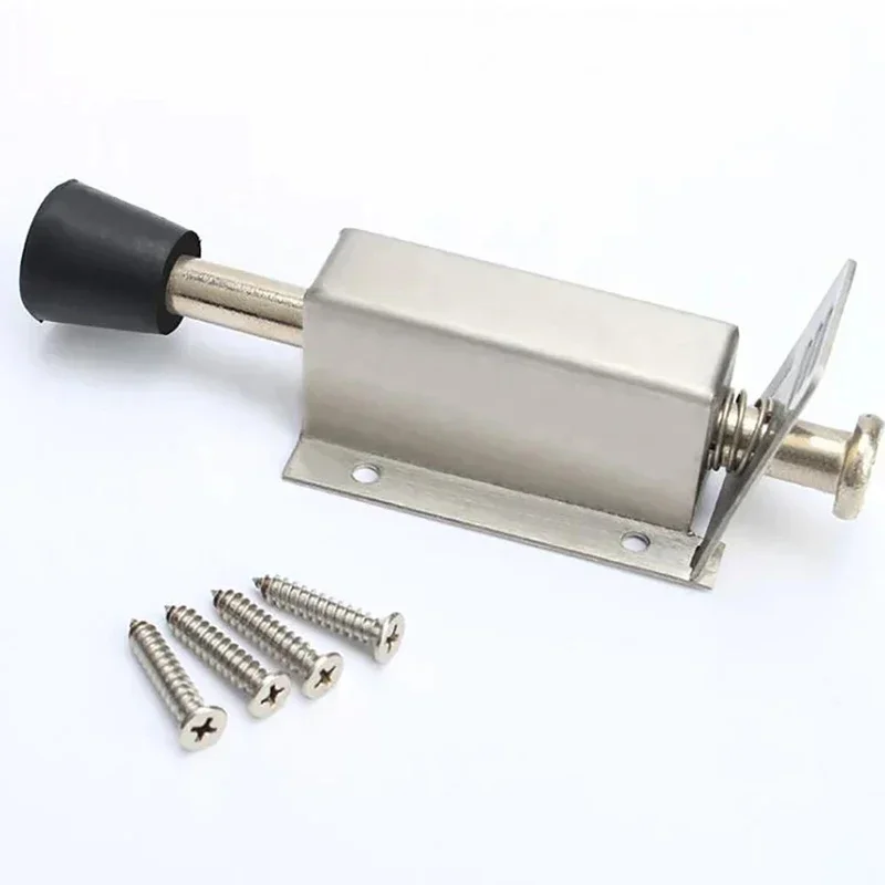 Kickdown Door Stopper ，Stainless Steel Spring Loaded Foot Pedal Door Stops Holder Heavy Duty Door Locks Holder 140mm Deurstopper