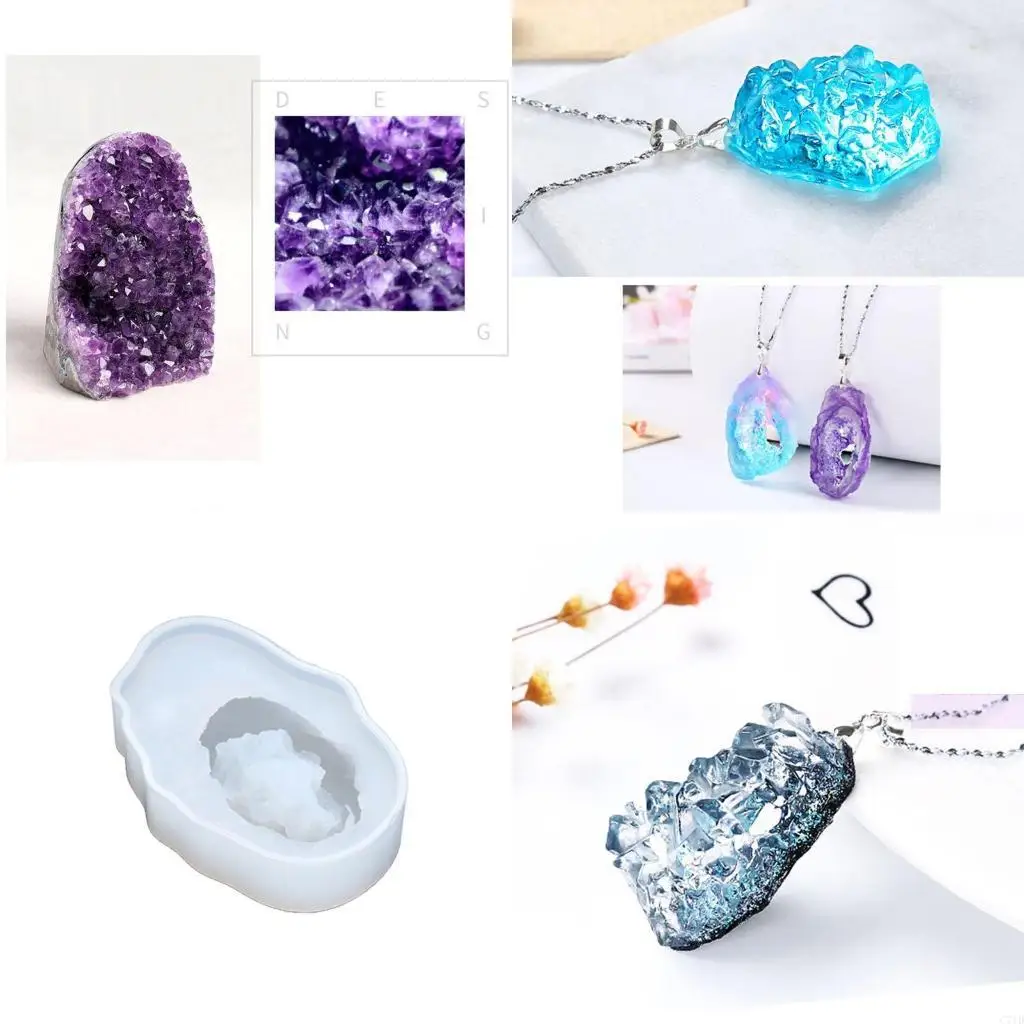Rock Cluster Mold Resin Casting Pendant Mold Suitable for Diy Crafts