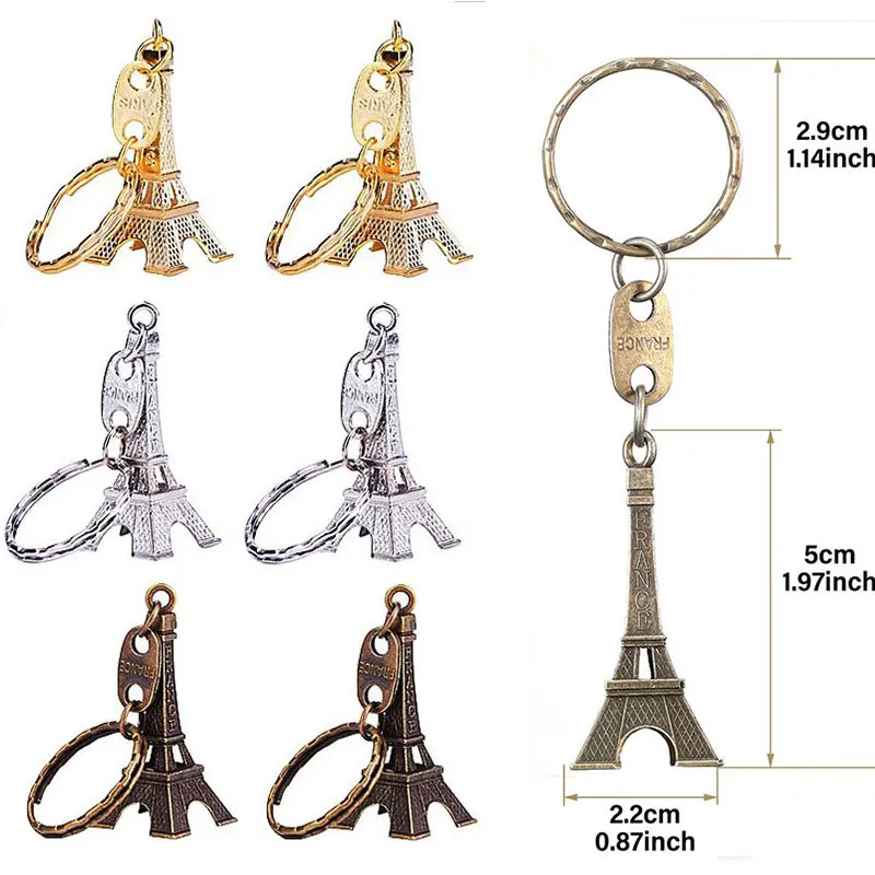 

30Pcs Eiffel Tower Keyring Retro Adornment French Souvenirs Keychains