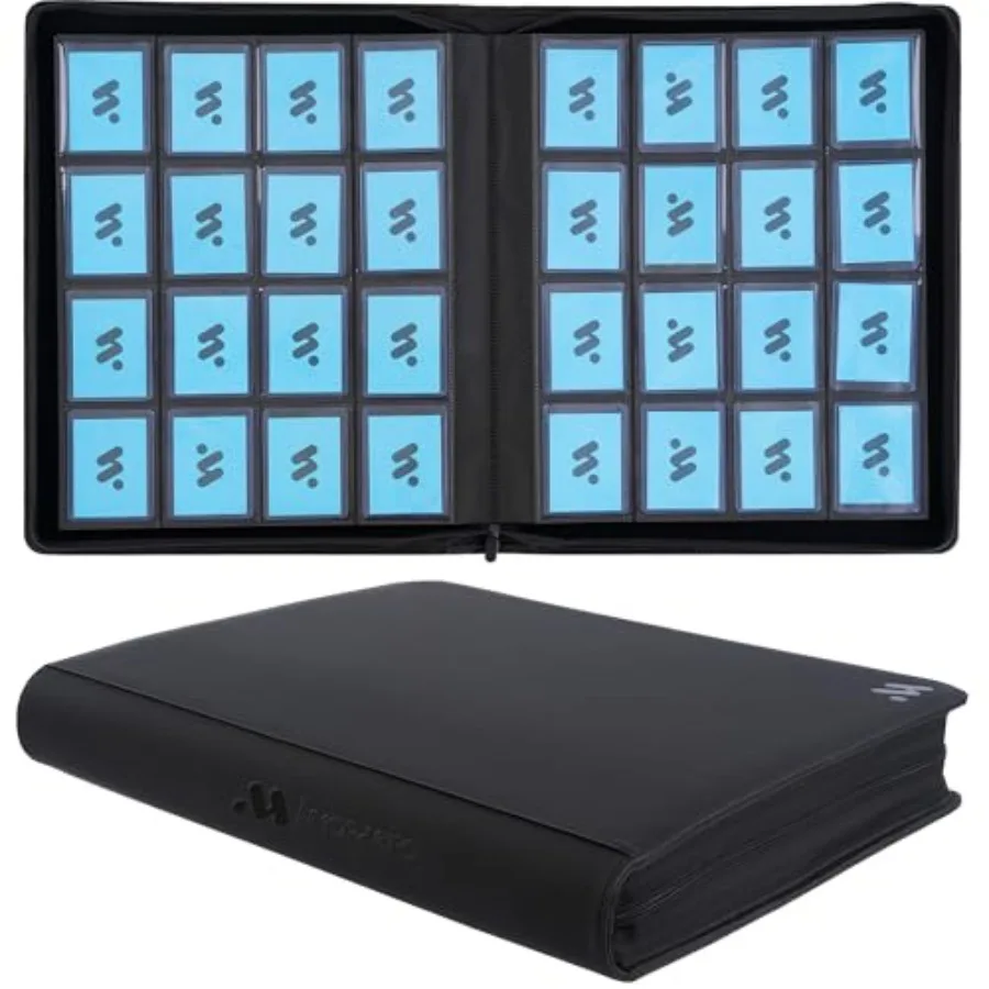 

Top Loader Binder, Holds 640 Top Loaders, Top Loader Binders for 3" x 4" Rigid Cards, Top Loader Card Binder for Hard Plastic T