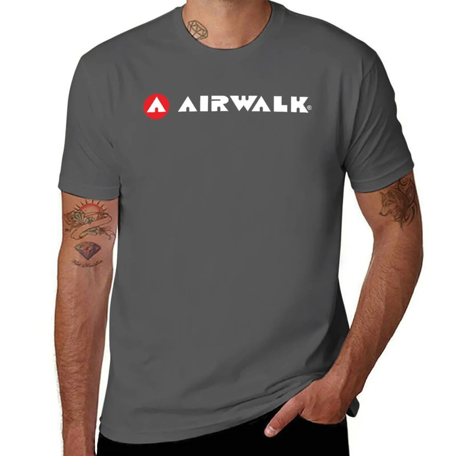 تي شيرت كلاسيكي بشعار Airwalk (نص أبيض) تي شيرت تي شيرت للرجال جرافيك مضحك أنيمي تي شيرت للرجال تي شيرت