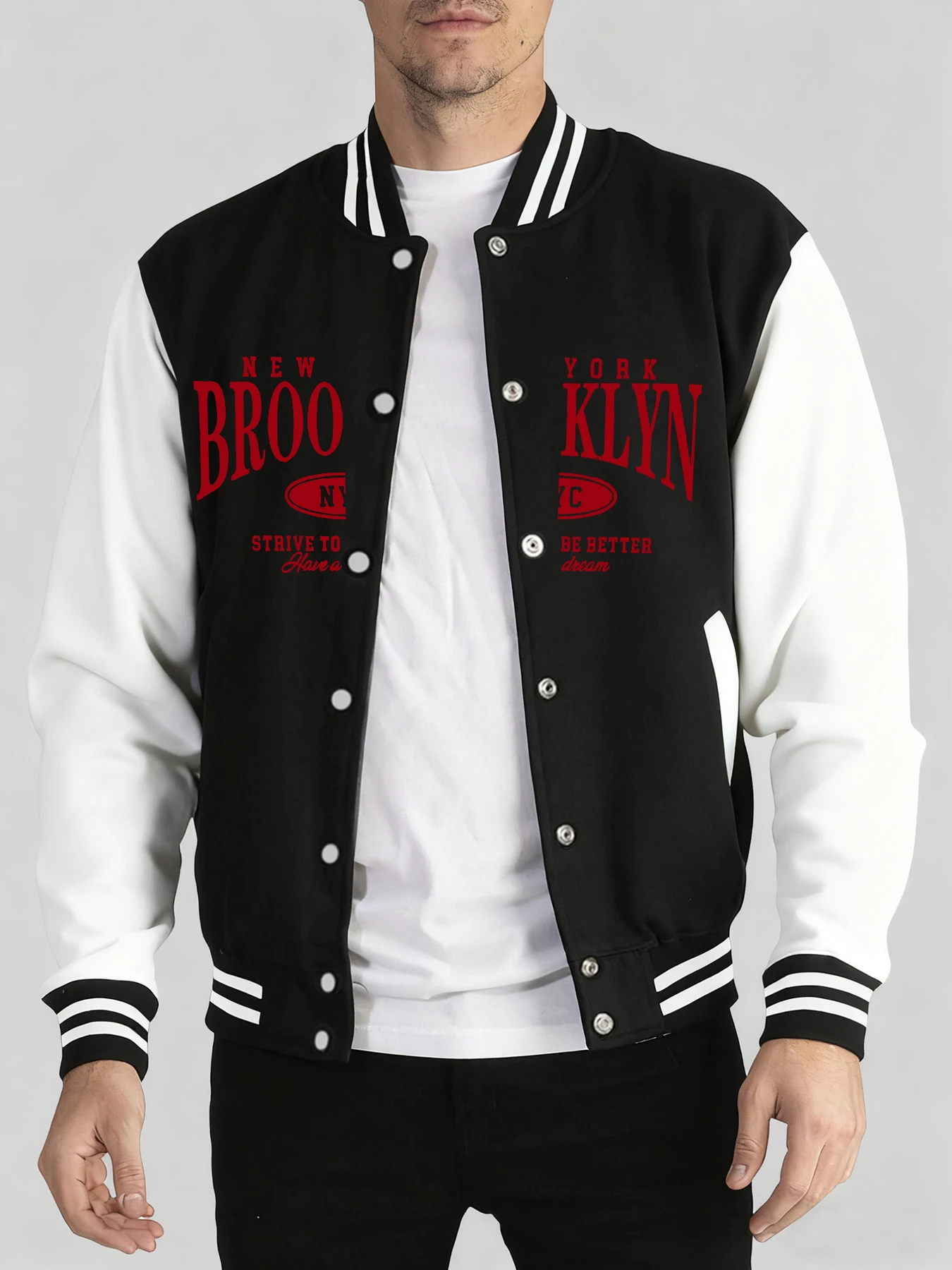 

Boston Letter Creative Printed Mens Comfy Pocket Baseball Jersey Button Sport Jackets Loose Retro Veste Street Autumn Menswear