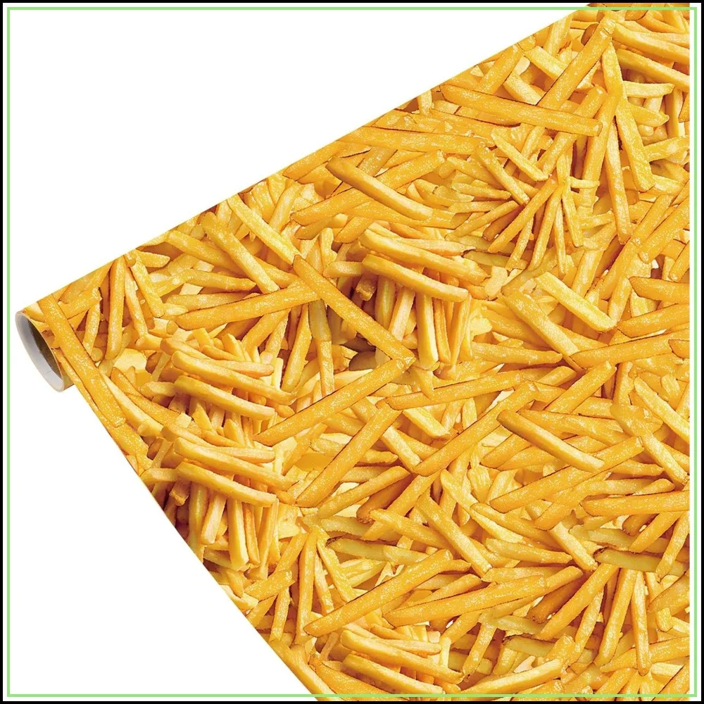 Realistic French Fries Wrapping Paper Roll - 17x16.4ft, Fun Gift Wrap for Food Lovers, Birthday, Party