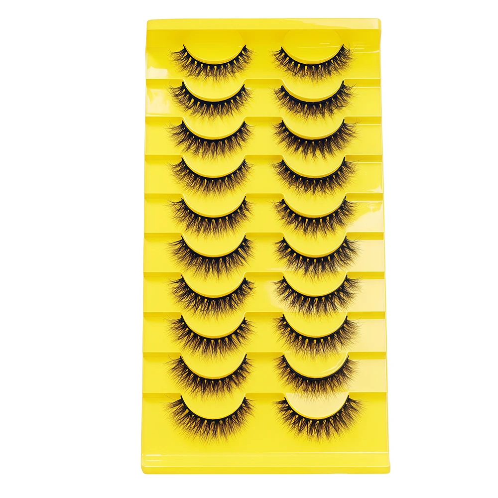 10 pairs of European and American manga fake eyelashes, sweet and cool girl fake eyelashes, one-piece mixed race girl group styl