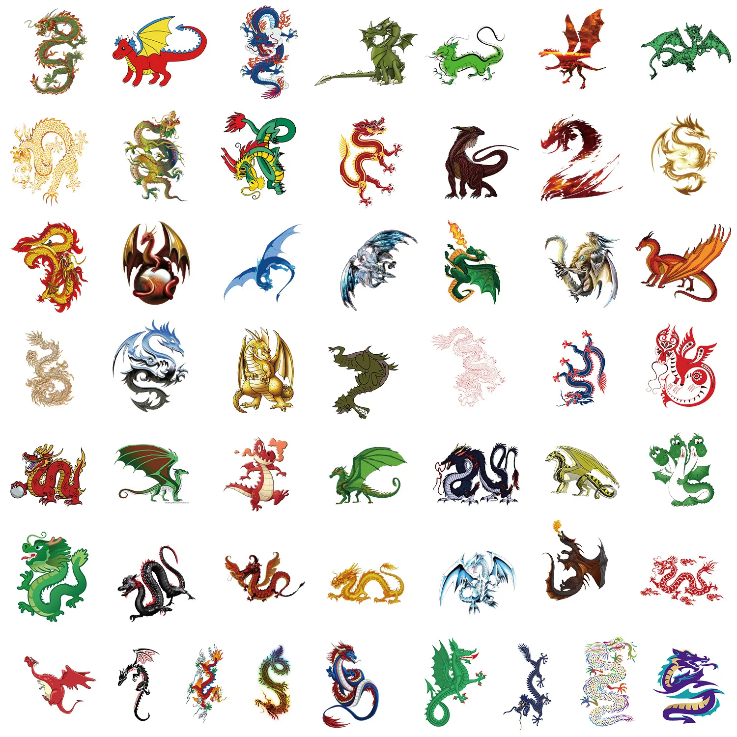 10/30/50PCS Funny Flying Dragon Cartoon Sticker Decals Toys DIY Suitcase Skateboard Phone Luggage Bike Stickers Gift