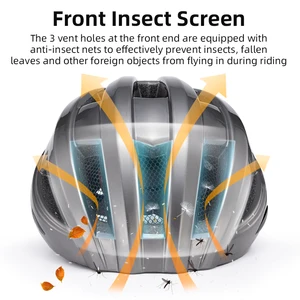 RockBros Bike Light Light MTB Road USB Warning Rear Light Cycling EPS Helmet PC fully shaped bicycle safety helmet 10 Main Sales Rockbros Cycling helmet - №4