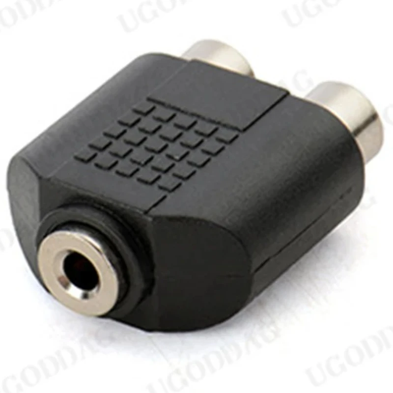 3.5mm Jack To 2 RCA Female to Female Audio Jack Connector Adapter