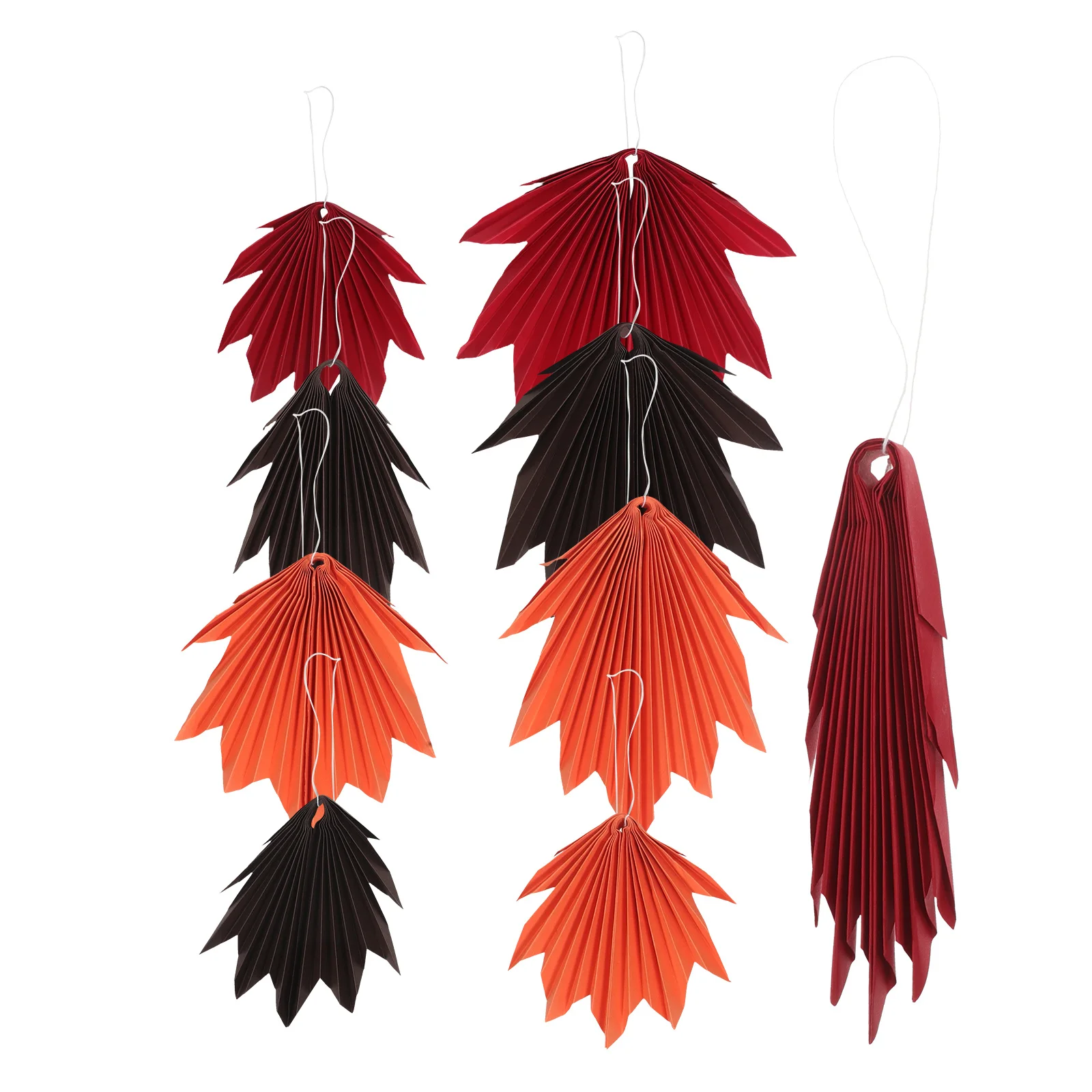 

9 pcs Autumn Maple Leaf Paper Fans Hanging Decorations For Fall Party Thanksgiving Home Office Indoor Outdoor Wall Art