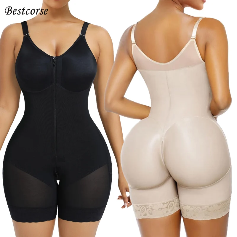 

Stage 2 Operation Tummy Control Fat Abdomen Garment With zipper Faja Full Body Shaper Post Surgery Shapewear Bodysuit Sleeveless