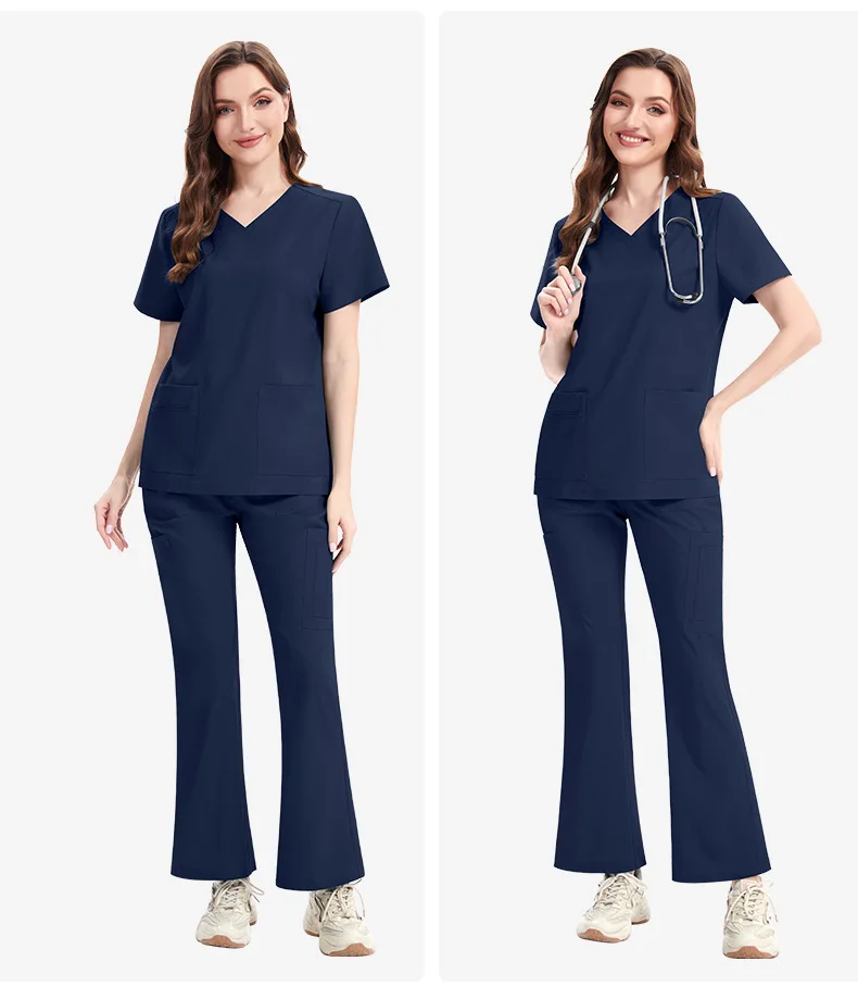 

Slim Fit Women Scrubs Sets Woman Medical Uniforms Nurses Accessories Clinic Beauty Salon Spa Pet Shop Workwear Clothes