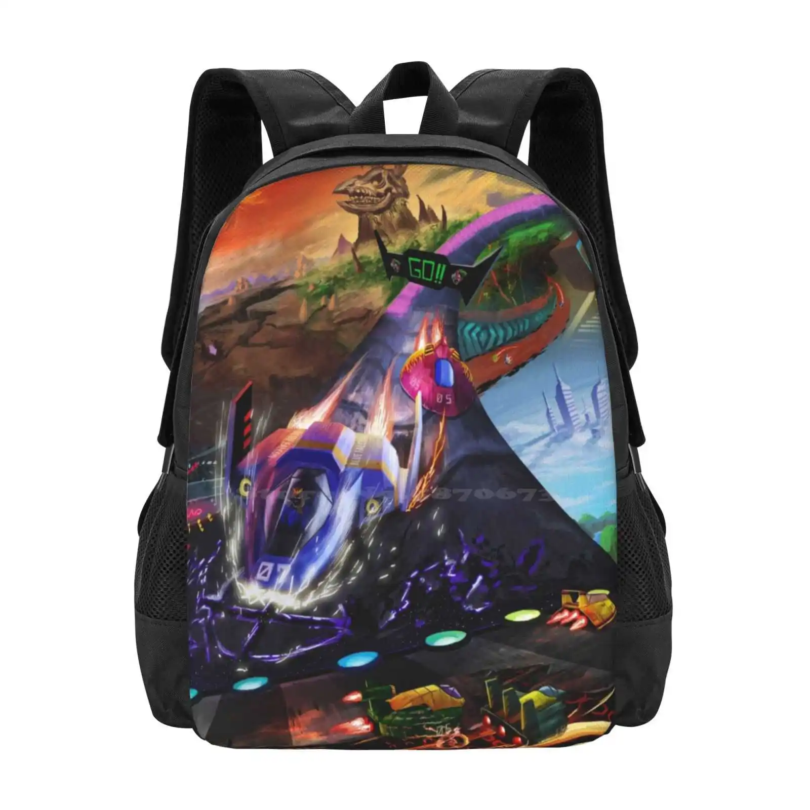 Race The Galaxy Hot Sale Backpack Fashion Bags F Zero Blue Falcon Captain Fire Stingray