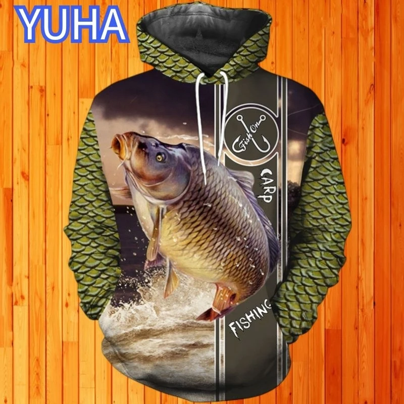 Men\'s Fashion Animal Fishing Graphic Harajuku Casual Sportswear Funny 3D Printed Hoodies/With Hood Sweatshirts Men\'s And Women\'s