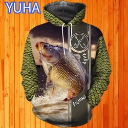 Moda męska Animal Fishing Graphic Harajuku odzież sportowa Funny 3D bluzy z nadrukiem/z bluzy z kapturem męskie i damskie