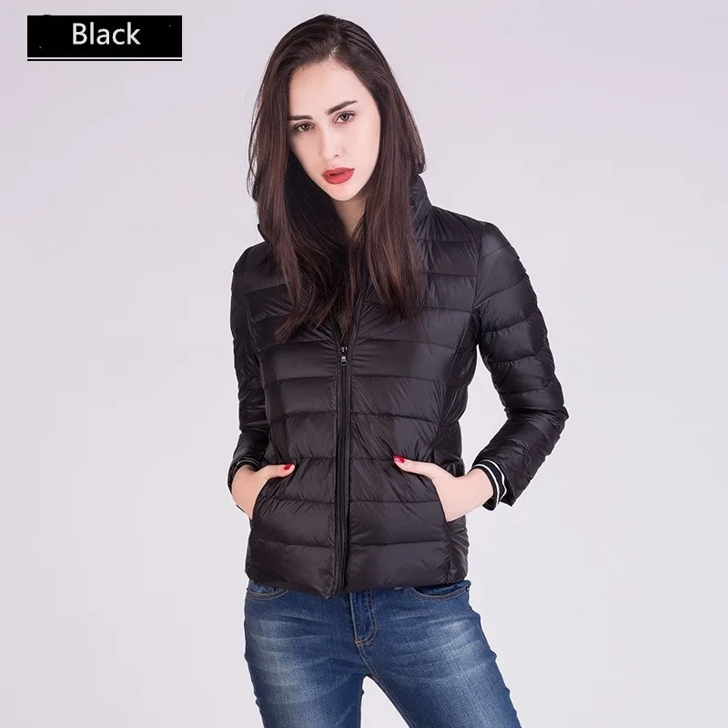 2024 Female Ultra Lightweight Packable Puffer Coats New Arrivals Fashion Stand Collar Korean Slim Fit Women Office Lady Coat