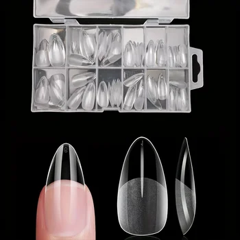 120Pcs Full Cover Press On Nail Tips Stiletto Almond Square ...
