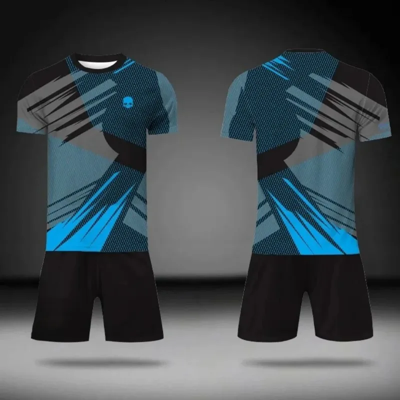 2025 Round Neck Short Sleeved Shorts Set Summer New Sportswear Men's 3D Printed Set Tennis and Basketball Sportswear