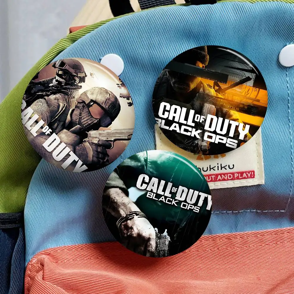 Game Call Of D-Duty Soft Button Pin Round Metal Badge Lapel Pin Parts Gift Friends Kid Jewelry