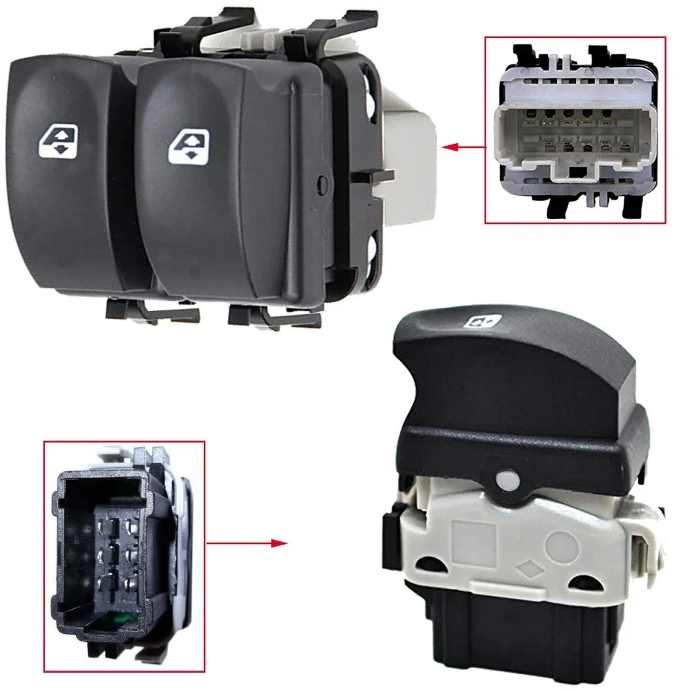 Power Window Switch Window Lifter Switch 10-pin Connection 6-pin Connection Driver And Passenger Side For Twingo 2