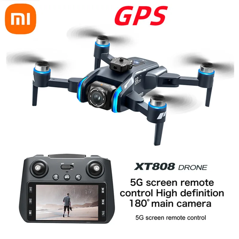 

Xiaomi XT808 FPV Drone 4K HD Dual Camera LCD Touch Screen Remote Control Dron GPS Return 360° Obstacle Avoidance Brushless Quadc