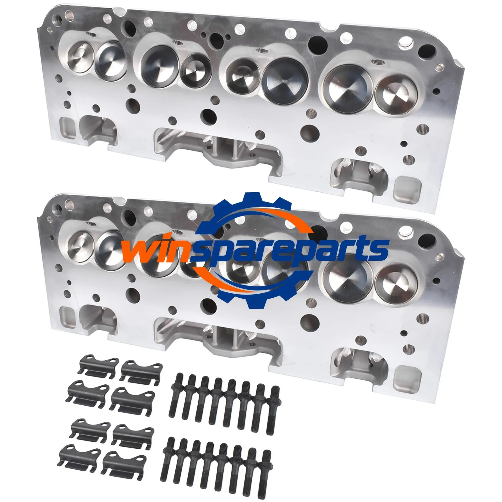 Pair Engine Cylinder Heads For SBC Chevy 350 190cc 64cc 2.02/1.60'' - Straight