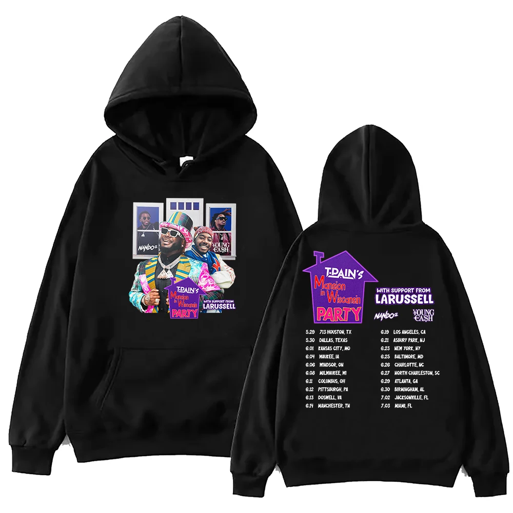 

T-Pain Mansion In Wiscansin Tour 2024 Hoodie Harajuku Pullover Tops Sweatshirt