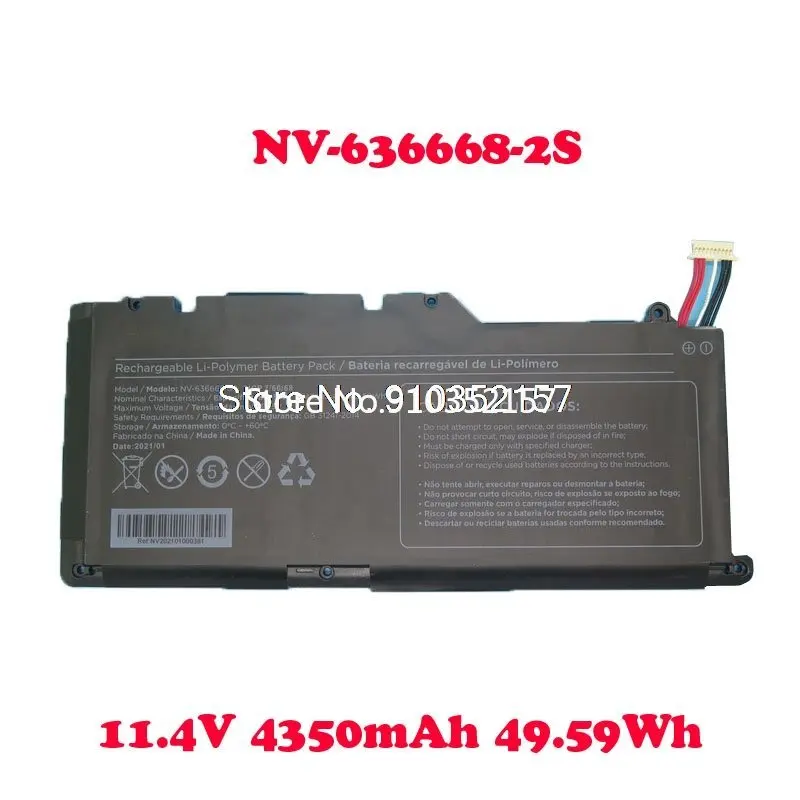 Laptop Battery For Positivo NV-636668-2S NV-636668-3S 11.4V 4350mAh 49.59Wh 10PIN 7Lines New