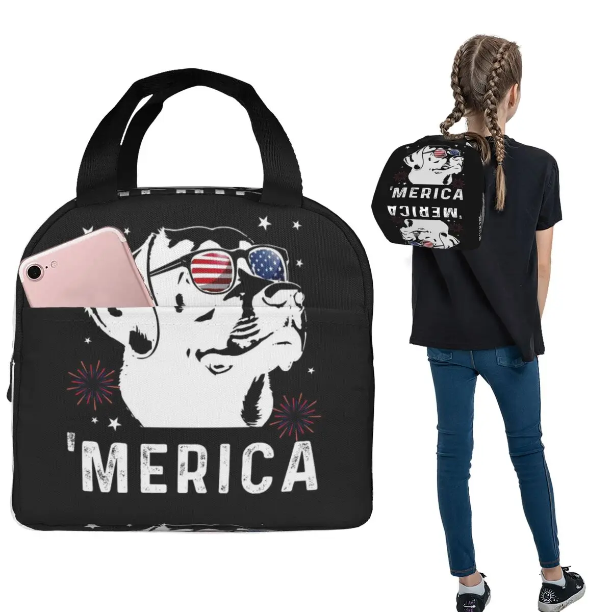 

Labrador Cute Dog Insulated Lunch Bag for Women Children Portable Food Boxes Thermal Lunch Box Tote