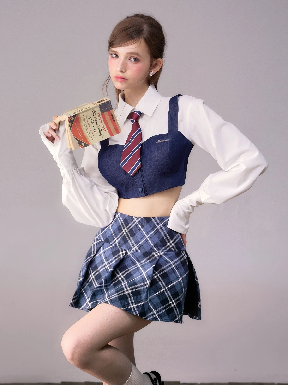 Conjunto de Falda y Top Corto para Mujer, Diseño Original Twic, Estilo Princesa, a la Moda, Dos Piezas, para Otoño