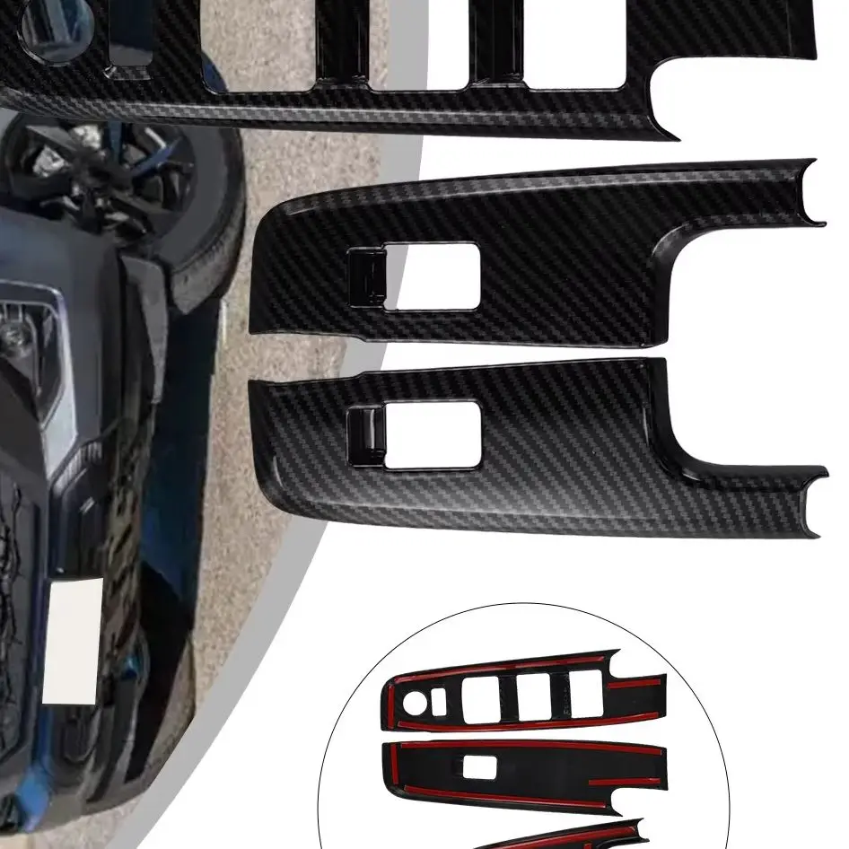 

RHD Carbon Fiber Window Lift Switch Panel Trim For Isuzu D-Max Dmax 2023 2024 High Quality ABS Plating Self-Adhesive