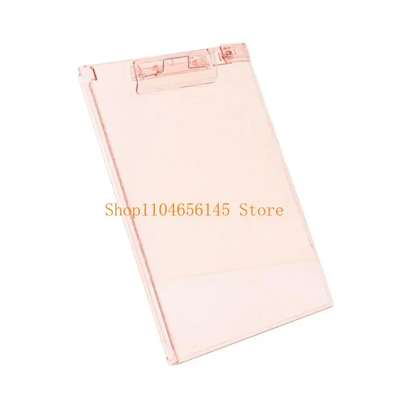 5asd Clear Acrylic Clipboard Writing Board with Pen Clip and Measuring Ruler for Business Meetings Office School Classroom