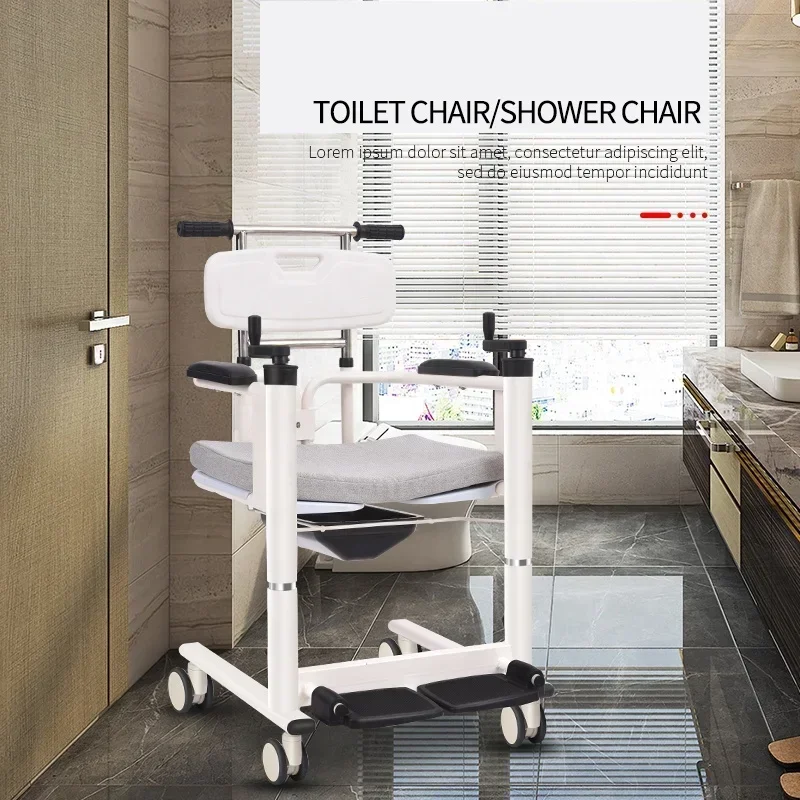 

2025 Multifunctional Manual Disabled Patient Lift Transfer Chair with Wheels