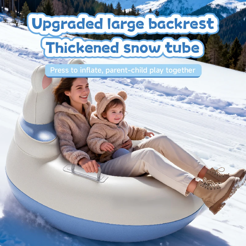 

Inflatable Snow Tubes with Handle for Kids&Adults Outdoor Durable Cold-Resistant Thicken Bottom Snow Sled Ski Ring