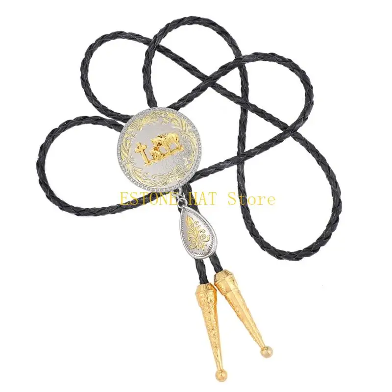 49mf-100-センチメートル-pu-レザーコードボロタイウエスタン調節可能な彫刻チャーム合金クラスプ安全なコンフォートフィット