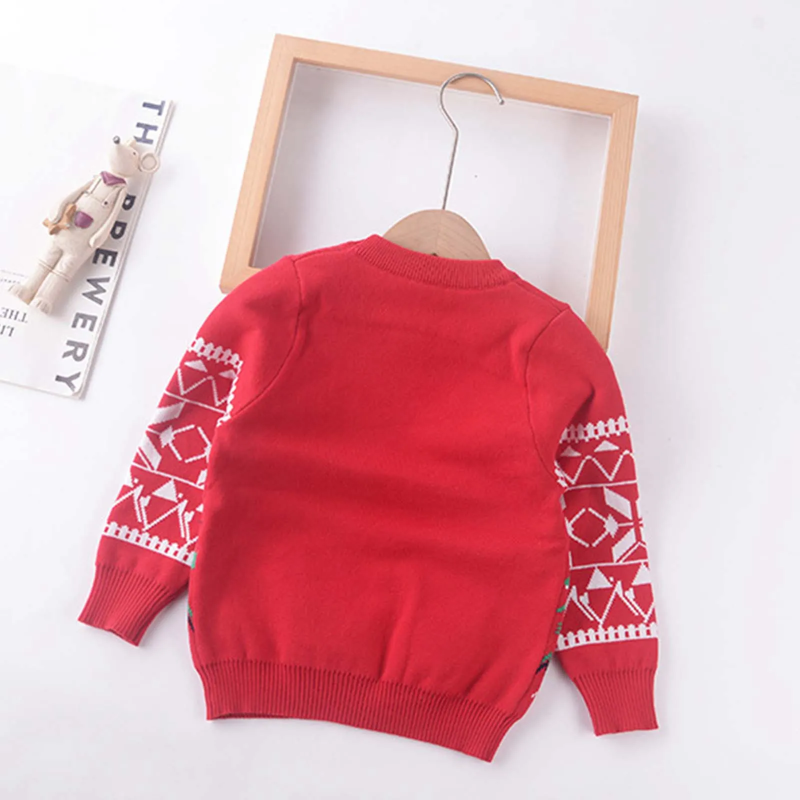 New Christmas Kids Classic Sweater Casual Baby Warm Elk Santa Claus Printed Knitted Kids Sweater Boys Girls Xmas Tree Pullovers