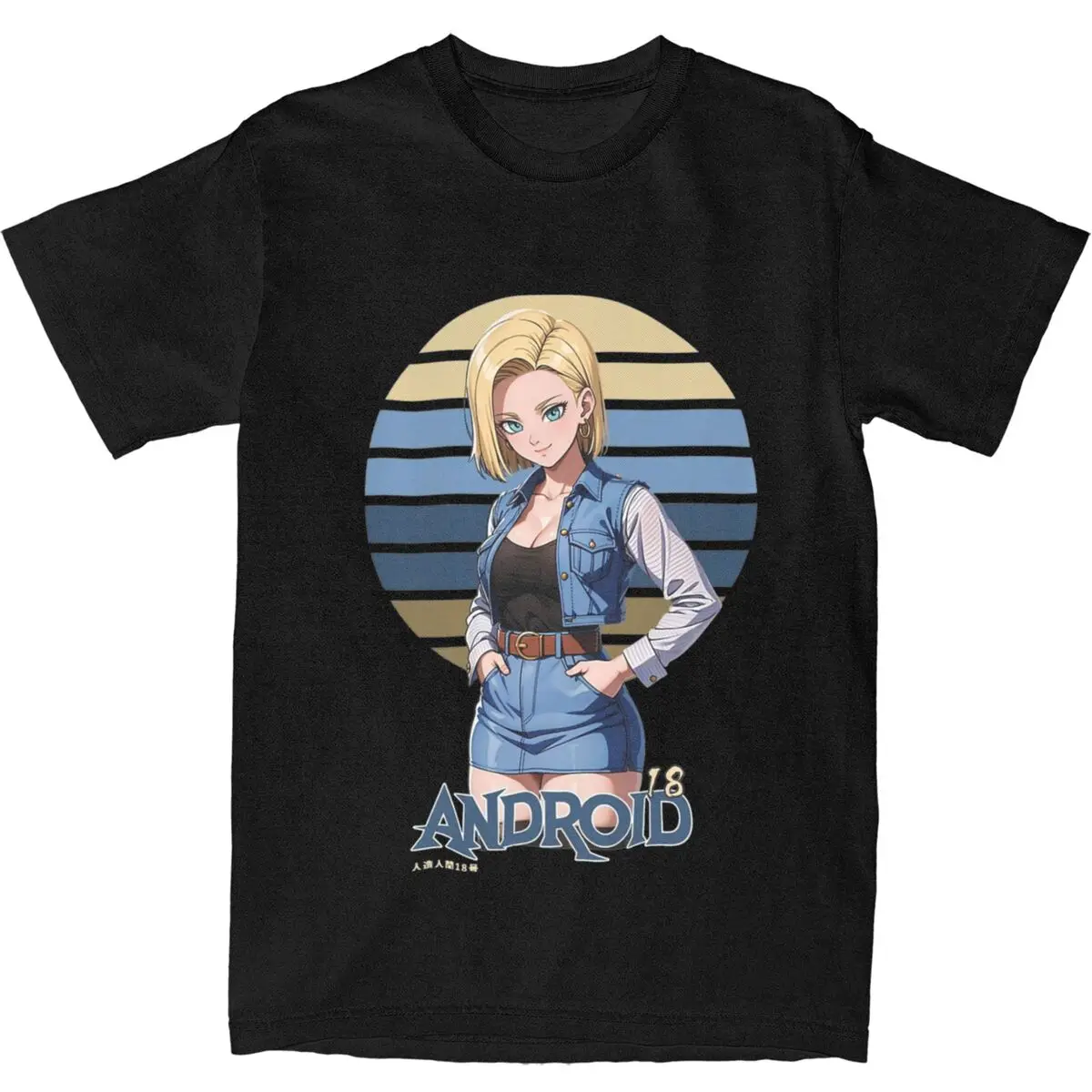 Android 18 Manga Cool T-Shirt Summer Y2K Funny T-Shirts Cotton Trending Tee Shirt For Men Short-Sleeved Pattern Tops