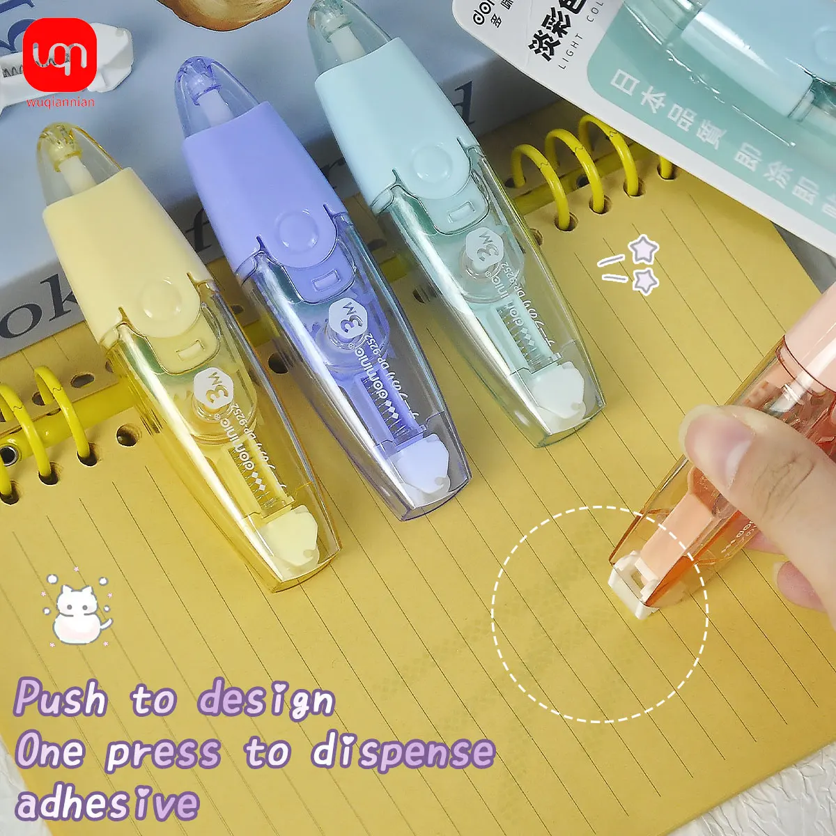 WQN-1pc غراء نقطة دوارة بسيط عالي الجودة قابل لإعادة الملء 4.41*1.1 بوصة مثالي للوازم المدرسية والمكتبية