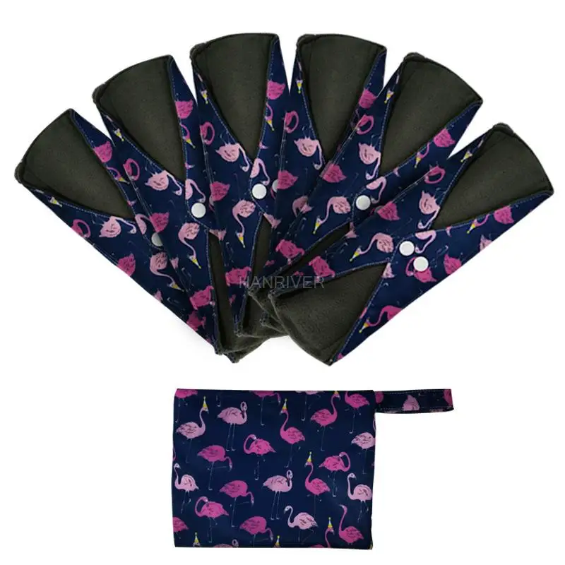 5 Pcs Feminine Hygiene Sanitary Towel Liners Menstrual pad Gaskets Reusable Washable Pads Bamboo Charcoal Sanitary Napkin
