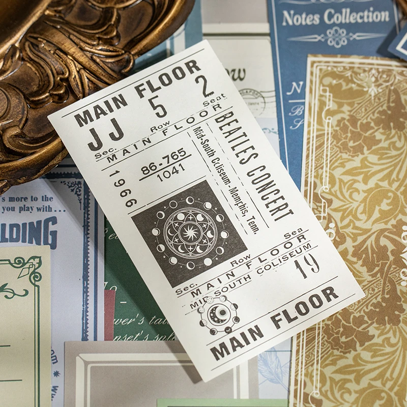 Card Lover 200 Pcs [Memory Chapter Series] Light Retro Material Paper Writing Deco Paper Scrapbooking Sticker Scrapbook Kit