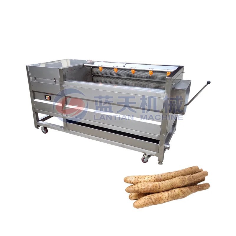 China Industrial Fresh Yam Konjac Washing And Peeling Machine Vegetable Washer Shell Carrot Dates Potato Cleaning Machine