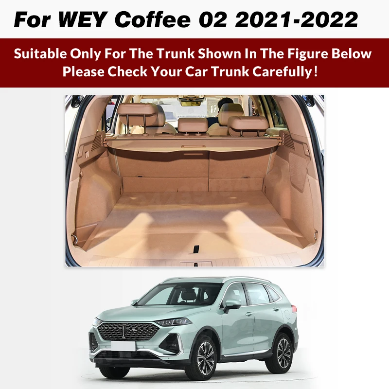 For WEY Coffee 02 2021 2022 Auto Full Coverage Trunk Mat Leather Car Boot Cover Pad Cargo Liner Interior Protector Accessories