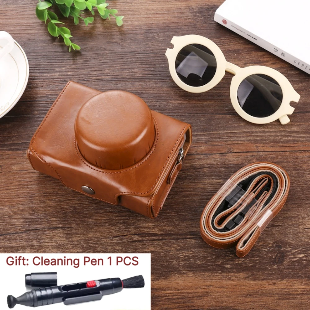 Camera bag protective cover For Fuji X100V X30 PU Leather case For Nikon/Canon For Panasonic GF9 lx100 + 1 PCS Free Cleaning Pen